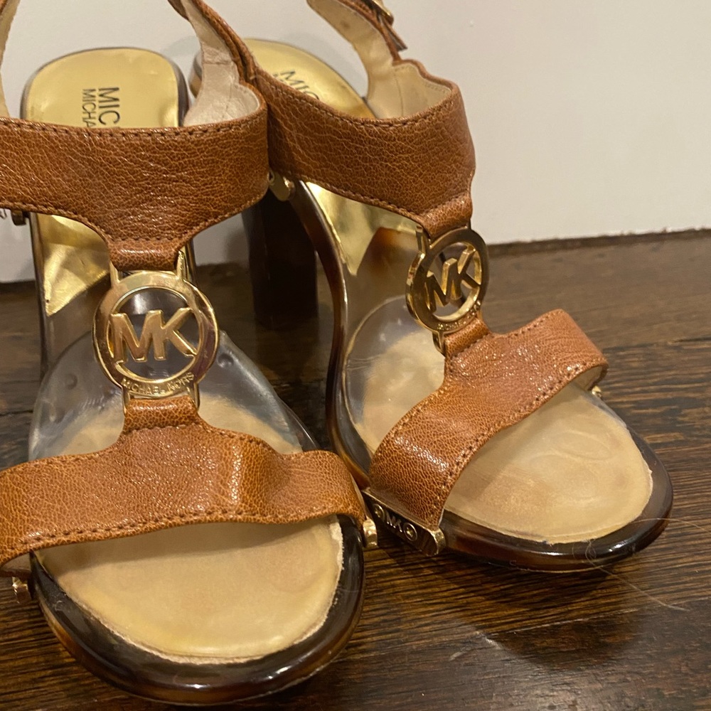 Michael Kors leather high heel sandals
